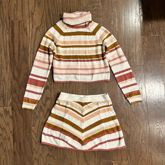 Free People Dresses & Skirts - Freepeople Cropped Turtle Neck Sweater With Skirt Set